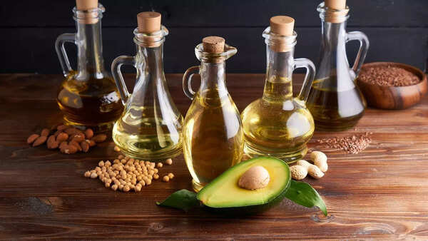 Selection of different hair oils in bottles