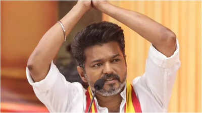 Vijay at a TVK event