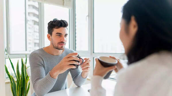 Person maintaining eye contact